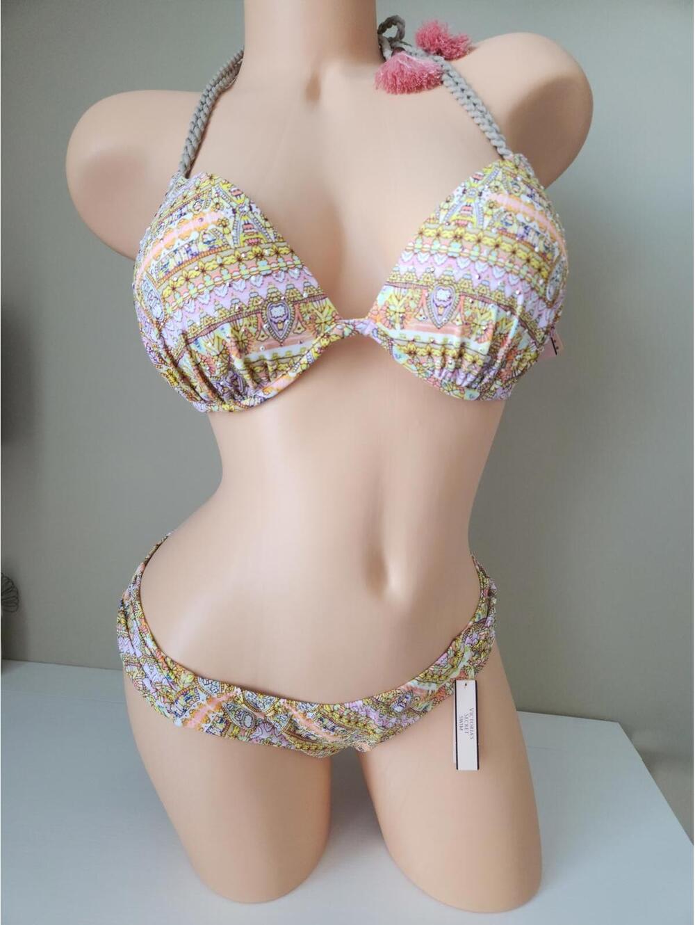 Victoria's Secret Printed Bikini Set 34D Top-Medium bottoms